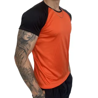 Treino Esportes Casual - KIT 3 Camiseta Mesclada Academia Exercícios Corrida - CHUMBO-ROYAL-LARANJA