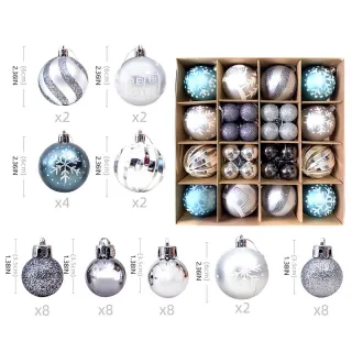 Conjunto de Ornamentos para Festa em Casa - 42pcs Bolas Grandes de Natal Multicor - E2#24PCS 6CM