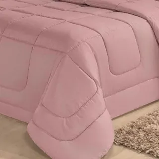 Cobre Leito Casal Queen + Jogo de Cama Aconchego Dupla Face - Kit 4 peças - Único