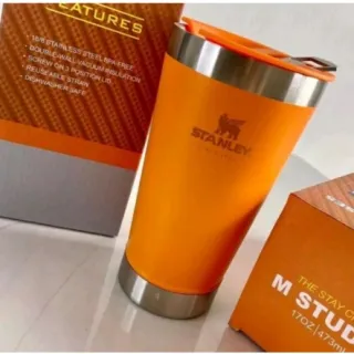 Caneca Inox Beer Cup com Tampa e Abridor - Copo Térmico de 473ml para Cerveja e Café - Amarelo