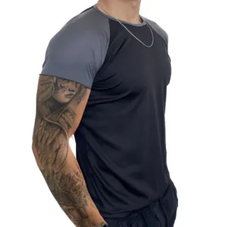Treino Esportes Casual - KIT 3 Camiseta Mesclada Academia Exercícios Corrida - CHUMBO-ROYAL-LARANJA