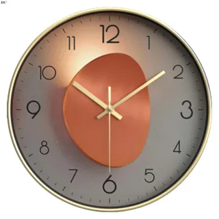 Estudo do Quarto de Sala: Relógio de Parede 30CM, Estilo Simples e Sem Ruído - F