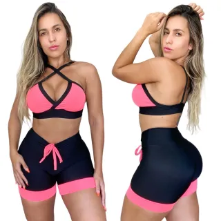 Roupa de Ginástica Conjunto Fitness Tik Tok - 128-CST-LILÁS***