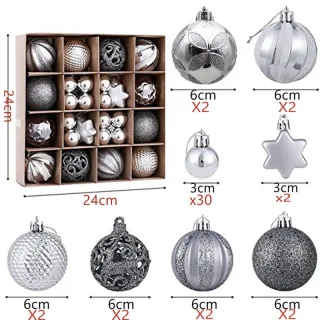 Conjunto de Ornamentos para Festa em Casa - 42pcs Bolas Grandes de Natal Multicor - E2#24PCS 6CM