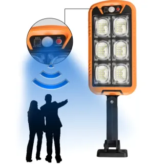 Sensor de Presença e Controle Remoto - Luminária Solar de Parede Externa 35w - Laranja
