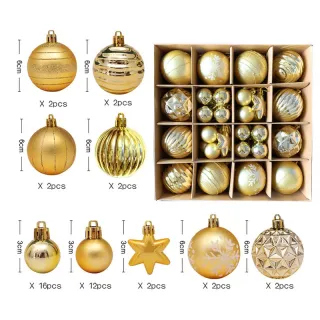 Conjunto de Ornamentos para Festa em Casa - 42pcs Bolas Grandes de Natal Multicor - E2#24PCS 6CM