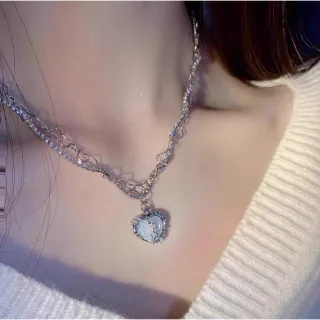 Colar de Coração de Zircônio Púrpura para Menina - Presente de Luxo com Pingente Estrela - Estilo 7