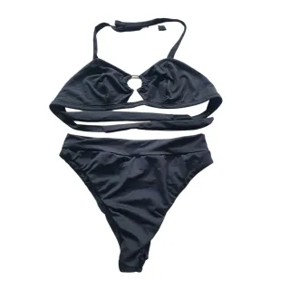 Biquíni Hot Pants Feminino Suplex - Argola Amarrar Alta Praia - NEON VERDE