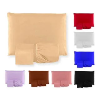 Lençol Queen Box Liso - 3 Peças - Diversas Cores - Roxo