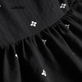 Vestido Feminino Preto com Mangas Bufantes e Decote Quadrado - Lovito - Preto