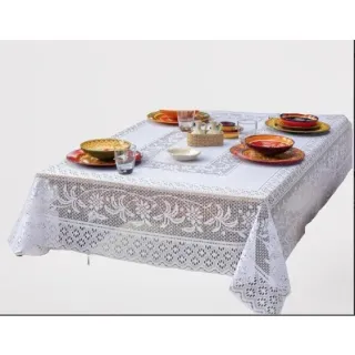Toalha de Mesa Branca Renda 4 Lugares Coqueiro 1,60x1,60cm - Coqueiro