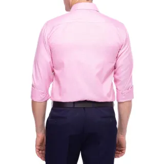 Detalhada Camisa Masculina Social Rosa - 2