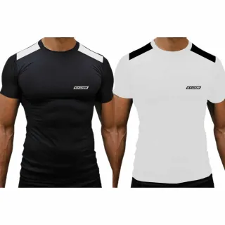 Camiseta Musculação Masculina Dry Fit - Kit 2 Camisas Treino Academia - Cinza + Vinho C/Branco