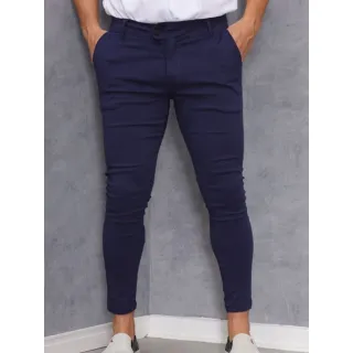 Calça Masculina Skinny Alfaiataria Lycra Elastano - Azul