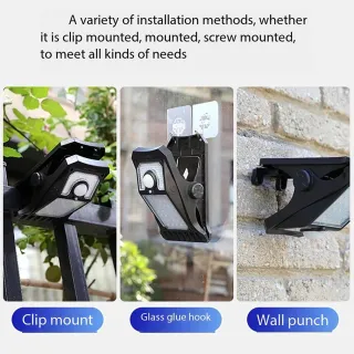 Luz solar ao ar livre com clipe de luz solar 3 modos IP65 à prova d