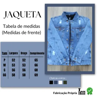 Versátil Casual Coloridas Fit Masculina Sarja Jeans Jaqueta - Média Destroyed