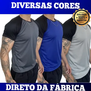 Camiseta Casual Exercícios Corrida Esportes Academia - Treino Mesclada
