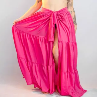 Saia aberta de amarrar 3 Marias para saída de praia - Azul