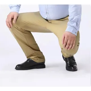 Mostrando Calça Reta de Alta Qualidade Masculina para Pai Gordo, Tamanho Extra Grande - Azul Marinho