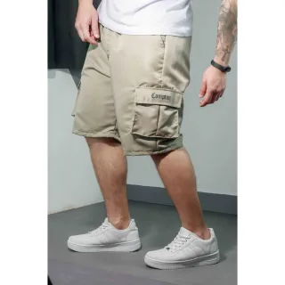 Masculina Bermuda Caqui Cargo Compton Corta Vento 5 Bolsos - Caqui