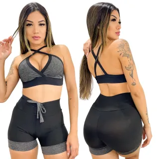 Roupa de Ginástica Conjunto Fitness Tik Tok - 128-CST-LILÁS***