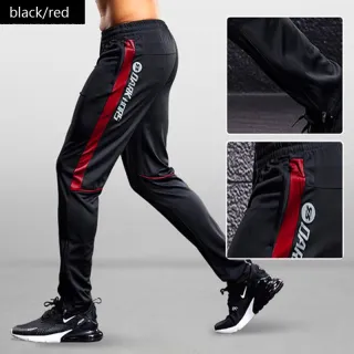Leggings Masculinas de Corrida com Bolsos Zíper - Calças Esportivas para Treino de Futebol - Preto azul A3