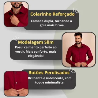 Masculina Lisa Camisa Social - Azul Céu