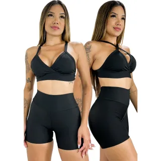 Estampas Conjunto Fitness Top e Short de Academia Cós Alto - 163-CST