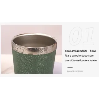 Caneca Inox Beer Cup com Tampa e Abridor - Copo Térmico de 473ml para Cerveja e Café - Amarelo