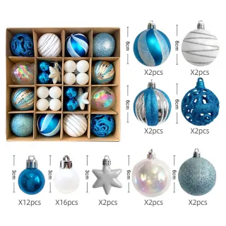 Conjunto de Ornamentos para Festa em Casa - 42pcs Bolas Grandes de Natal Multicor - E2#24PCS 6CM