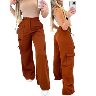 Pantalona Social Feminina Wide Leg - Calça Alfaiataria - Preto