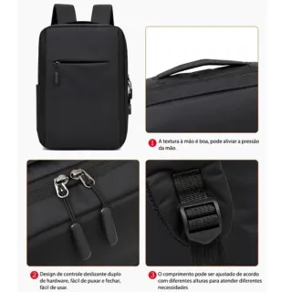 Mochila Marisa Masculina Moda Notebook 18L USB Fone de ouvido - Cinza