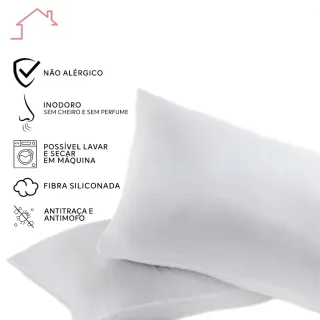 Travesseiro Soft Antialérgico Kit 2 Und - Branco