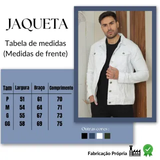 Versátil Casual Coloridas Fit Masculina Sarja Jeans Jaqueta - Média Destroyed