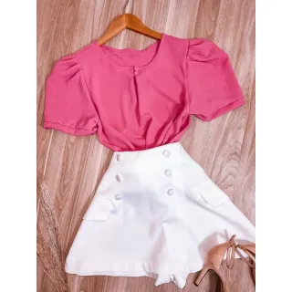 Princesa Luna Blusa Manga Curta - Preto