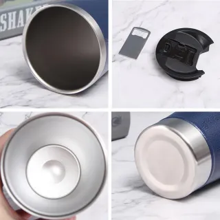 Caneca Inox Beer Cup com Tampa e Abridor - Copo Térmico de 473ml para Cerveja e Café - Amarelo