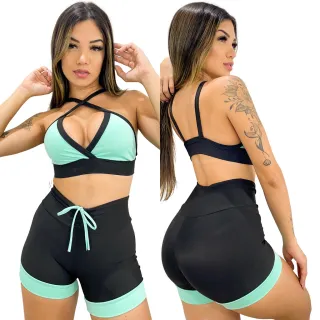Roupa de Ginástica Conjunto Fitness Tik Tok - 128-CST-LILÁS***