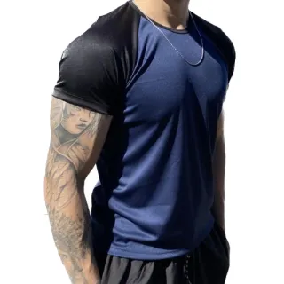Camiseta Casual Exercícios Corrida Esportes Academia - Treino Mesclada - Chumbo