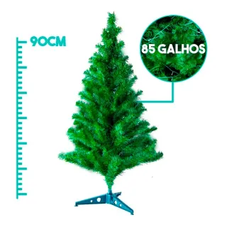 Pinheiro Pinheirinho Verde Natal 90 Cm - Árvore 85 Galhos - Único