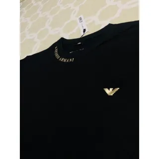 Moda Luxo Camiseta Armani Casual - Preto