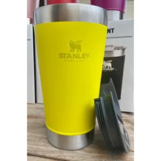 Caneca Inox Beer Cup com Tampa e Abridor - Copo Térmico de 473ml para Cerveja e Café - Amarelo