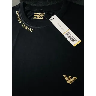 Moda Luxo Camiseta Armani Casual - Preto