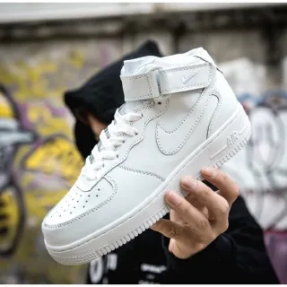 MEGA OFERTA: Bota Tênis Nike Air Force LV8 branco preto - Cano Alto Feminino Masculino - BRANCO/BRANCO