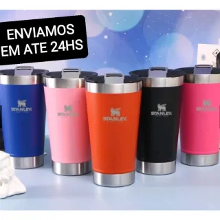 Caneca Inox Beer Cup com Tampa e Abridor - Copo Térmico de 473ml para Cerveja e Café