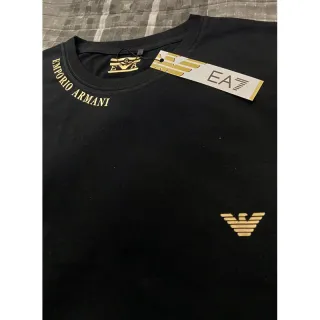 Moda Luxo Camiseta Armani Casual - Preto