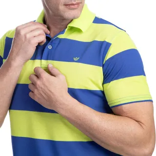 Listrada Masculina Camisa Polo Verde - 2