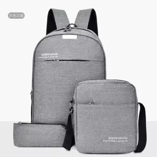 Conjunto de Mochila, Bolsa e Notebook Escolar - Masculina e Feminina - Preto