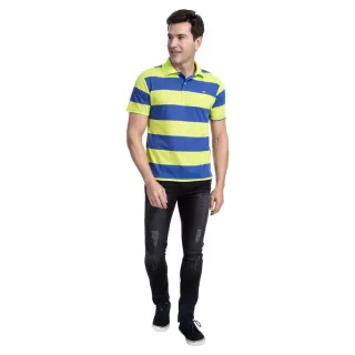 Listrada Masculina Camisa Polo Verde - 2