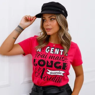 Camiseta Feminina Malha Premium 100% Algodão - Escolha Cor e Tamanho - Verde água