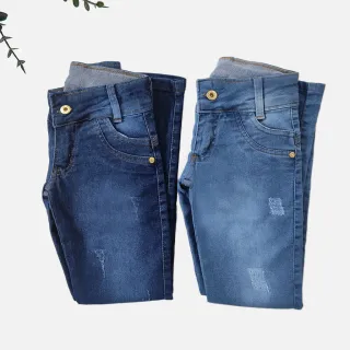 Moda Infantil: Calça Jeans Skinny Menina Juvenil 2-16 Anos - JEANS ESCURO